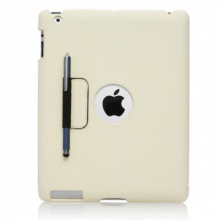 泰格斯 iPad 多功能翻盖保护套（支架设计、插笔槽，斜纹PU，瓷白，适用于iPad3,4）THD00601AP