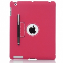 泰格斯 iPad 多功能翻盖保护套（支架设计、插笔槽，斜纹PU，嫣红，适用于iPad3,4） THD00604AP