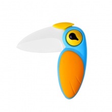 台湾artiart 创艺媚鸟水果刀（陶瓷刀片）折叠 削皮刀 蓝黄色 CUTE024A