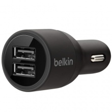 贝尔金iPad双USB车载充电器适用于ipad/手机等设备(黑色)F5L102qe