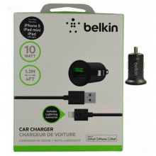 贝尔金 2.1A单USB口车载充电器(黑色 10W功率，附带1.2米Lightning线缆）F8J090bt04-BLK