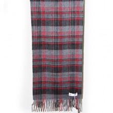 鄂尔多斯100%山羊绒围巾（150*30cm）黑灰红格